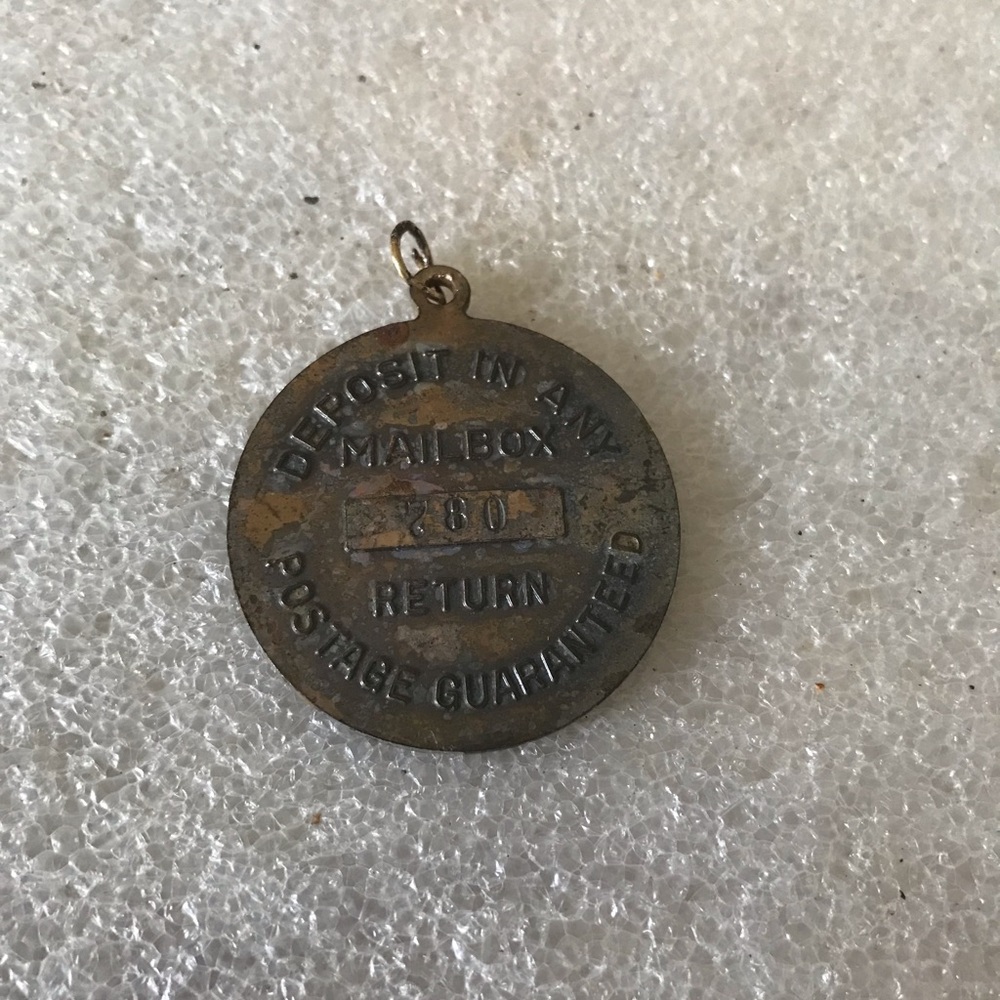 Vintage Metal Mailbox Tag